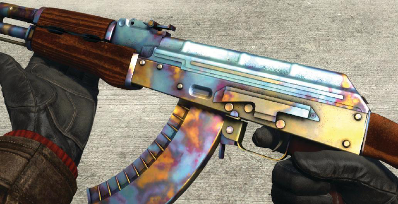 AK-47 | Case Hardened, com pattern blue gem