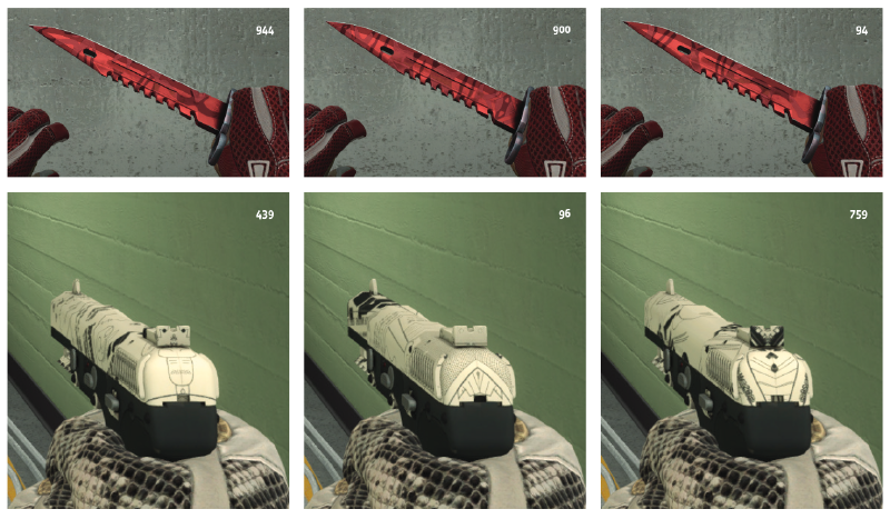 Painel com M9 Bayonet Slaughter e Five-Seve | Kami